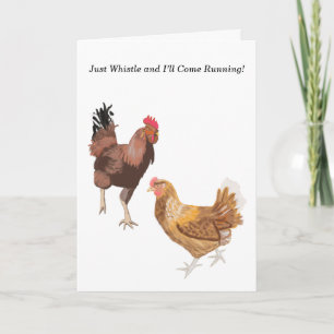 Cockerel und Huhn Valentine Feiertagskarte