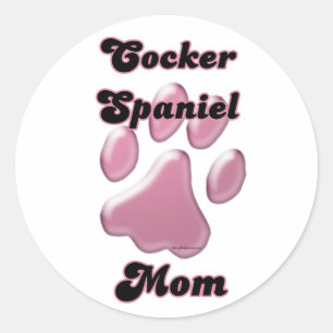 Cockerspaniel-Mama-Rosa Pawprint - Aufkleber
