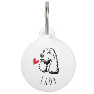 Cockerspaniel personalisierter haustiermarke