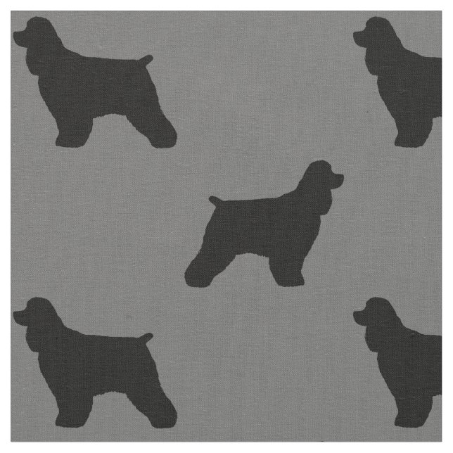 Cockerspaniel-Silhouette-Muster Stoff (Nahaufnahme)