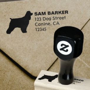 Cockerspaniel-Silhouette-Rücksendeadresse Gummistempel