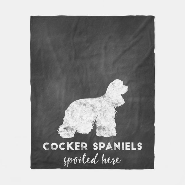 Cockerspaniel-Spaniels verdarben hier Vintage Fleecedecke (Vorderseite)