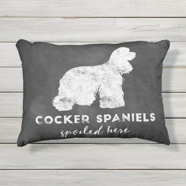 Cockerspaniel-Spaniels verdarben hier Vintage Kissen Für Draußen (Vorderseite)