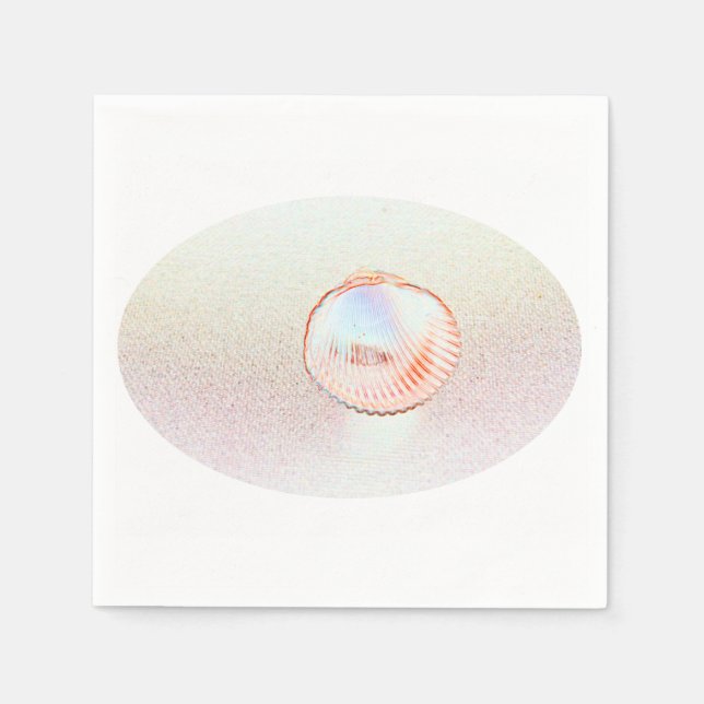 Cockle-Muschel invertiert Kontur-Muschel-Design Serviette (Vorderseite)