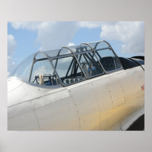 Cockpit für Vintage Militärflugzeuge Poster