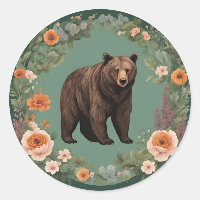 Cockpitbär Runder Aufkleber (Vorderseite)