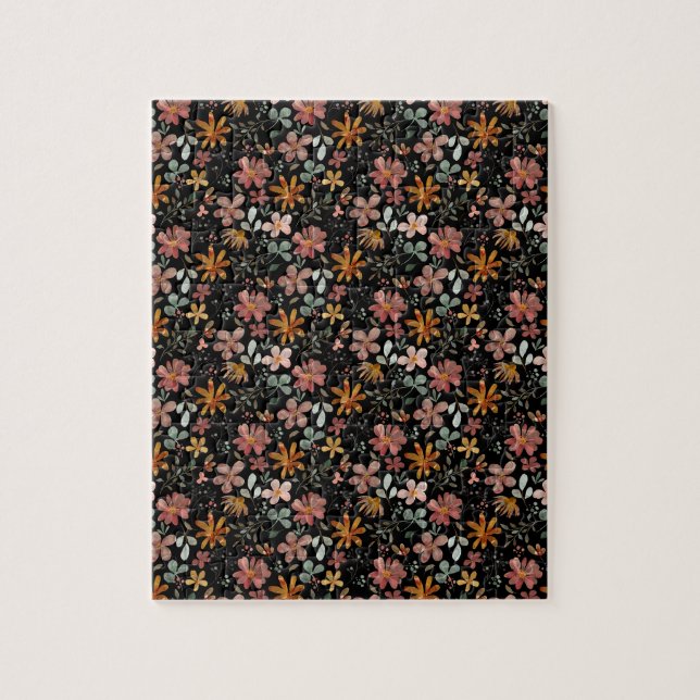 Cockpitkern Blume Erntedank schwarz Puzzle (Vertikal)