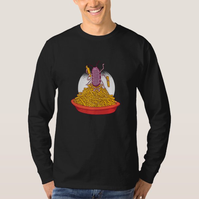 Cockroach eating fries T-Shirt (Vorderseite)