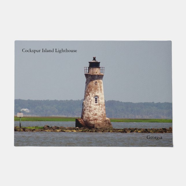 Cockspur Insel Leuchtturm Türmchen Fußmatte (Vorderseite)