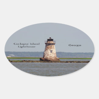 Cockspur Island Leuchtturmaufkleber Ovaler Aufkleber