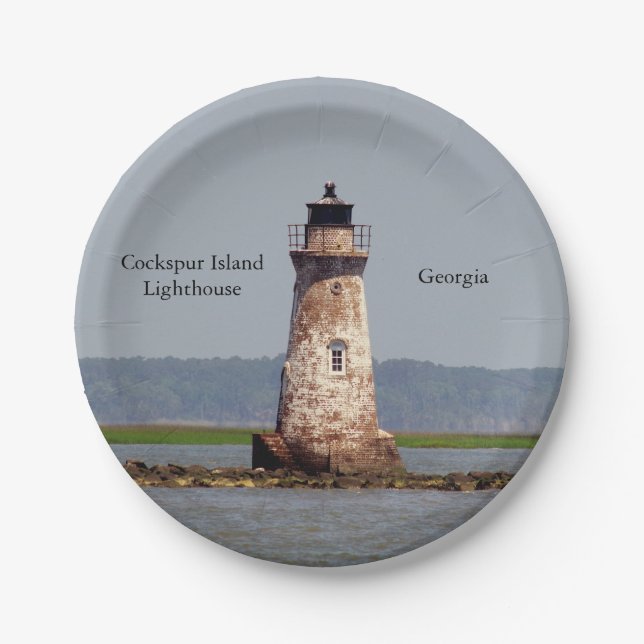 Cockspur Island Lighthouse Papierplatte Pappteller (Vorderseite)