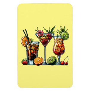 Cocktail alkoholische Getränke farbige Kunstdarste Magnet