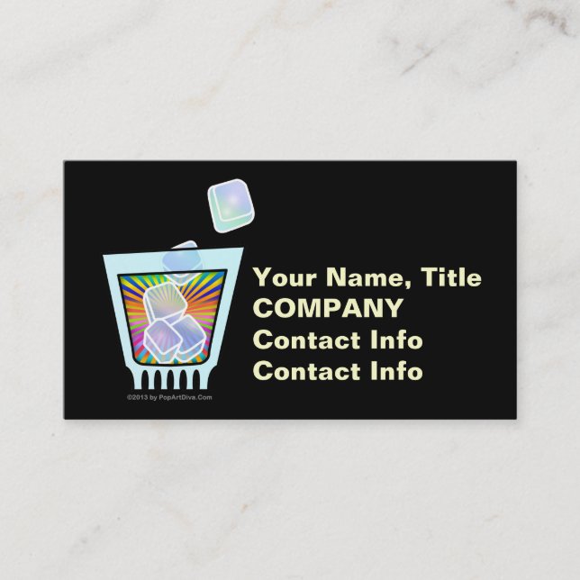 COCKTAIL - ALTES FASHIONIERTES - ROCKS-GLAS VISITENKARTE (Vorderseite)