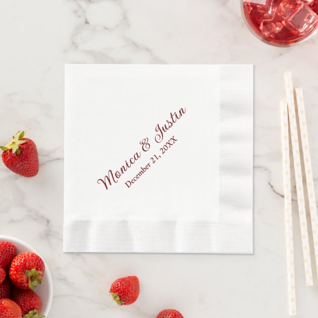 Cocktail an der Hochzeitsempfehlung Serviette (Beispiel)