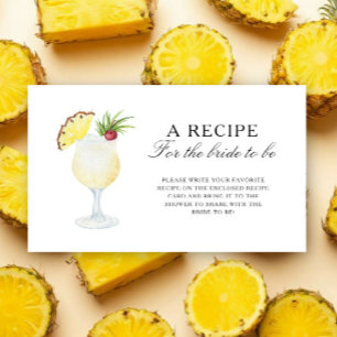 Cocktail Ananas - Rezept für die zukünftige Braut Begleitkarte