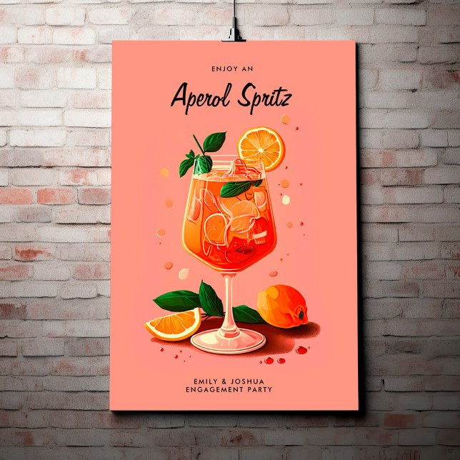 Cocktail Aperol Spritz Engagement Party Poster (Von Creator hochgeladen)
