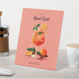 Cocktail Aperol Spritz Engagement Party Sockelschild