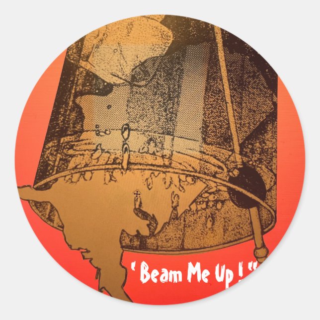 Cocktail-Aufkleber "Beam me up" Runder Aufkleber (Vorderseite)