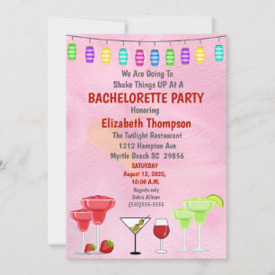 Cocktail Bachelorette Brautparty Einladung
