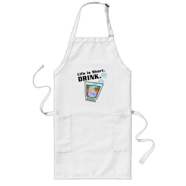 COCKTAIL BAR APRONS, Life is Short. TRINK. Lange Schürze (Vorne)
