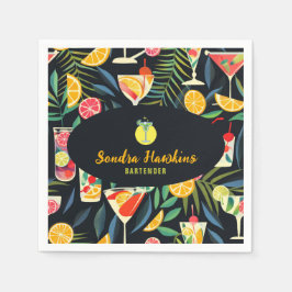 Cocktail Barkeeper Beruflich | Frisches Orange Serviette