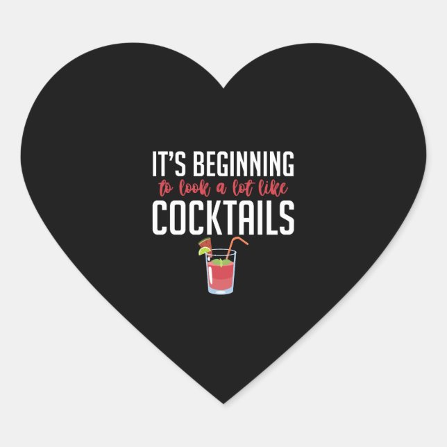 Cocktail Barkeeper Geburtstagsgeschenk Weihnachten Herz-Aufkleber (Vorderseite)