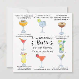 Cocktail-Beste-Freundin-Geburtstagskarte Einladung