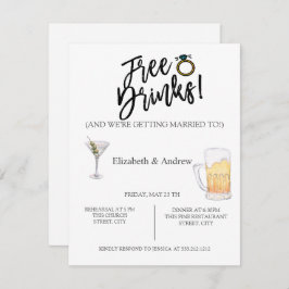 Cocktail, Bier, Probe-Dinner ohne Getränke Einladung