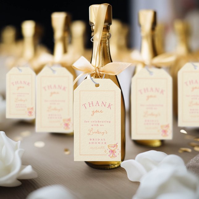 Cocktail-Brautjungfernparty Geschenkanhänger (Coctail Bridal Shower Gift Tags)