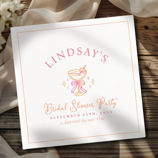 Cocktail-Brautjungfernparty Serviette (Coctail Bridal Shower Napkins)