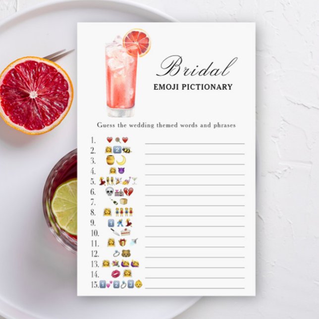 Cocktail Brautparty Emoji Pictionary Spiel (Von Creator hochgeladen)