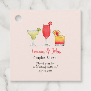 Cocktail-Brautparty pink Geschenkanhänger