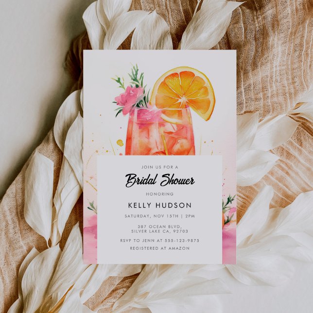 Cocktail Bridal Dusche Wasserfarbe Einladung (Von Creator hochgeladen)