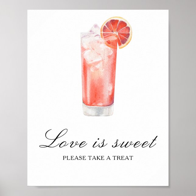 Cocktail bridal shower - love is sweet poster (Vorne)