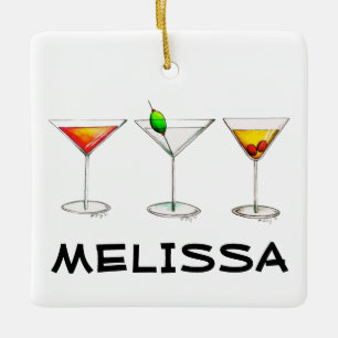 Cocktail Brillen Mixed Bar Drinks Martini Cosmo Keramikornament