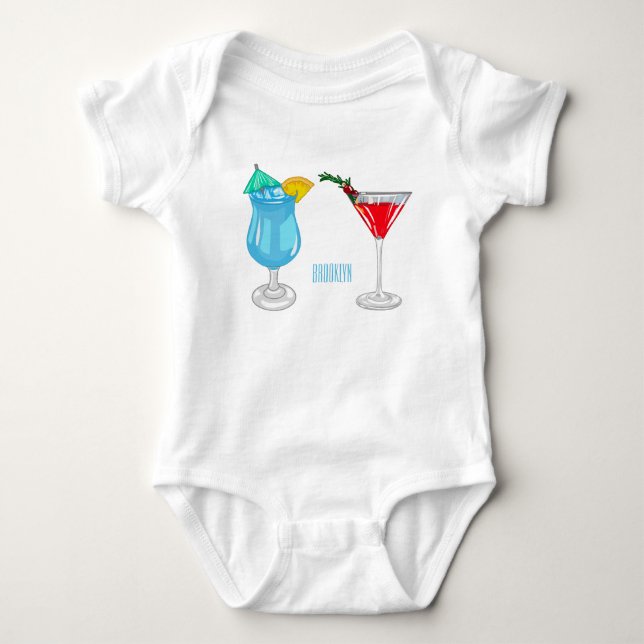 Cocktail-Cartoon Baby Strampler (Vorderseite)