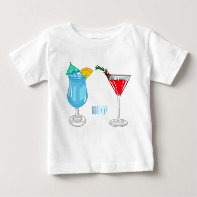 Cocktail-Cartoon Baby T-shirt (Vorderseite)