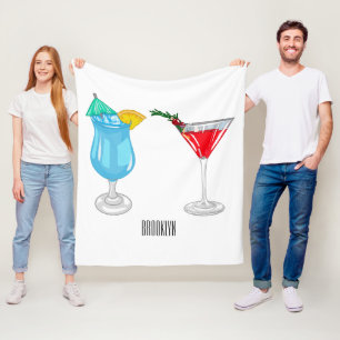 Cocktail-Cartoon Fleecedecke