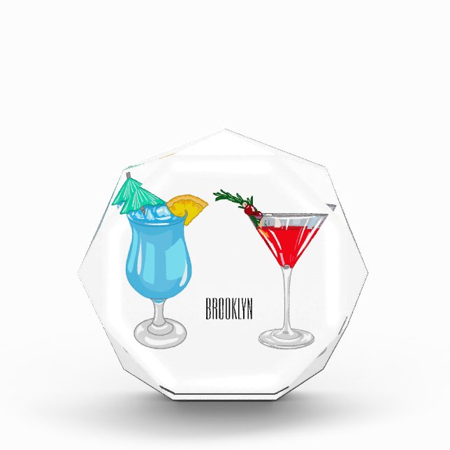 Cocktail-Cartoon Fotoblock (Vorderseite)