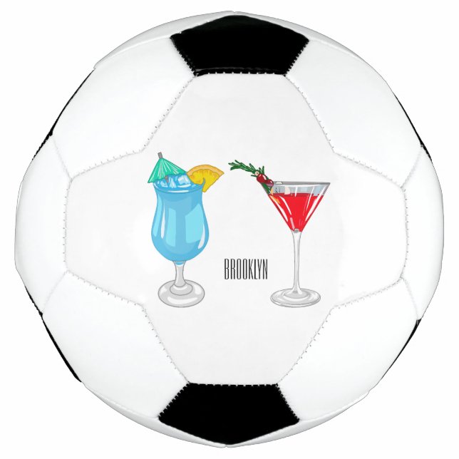 Cocktail-Cartoon Fußball (Vorderseite)