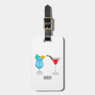 Cocktail-Cartoon Gepäckanhänger