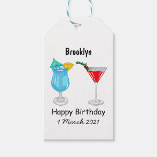 Cocktail-Cartoon Geschenkanhänger