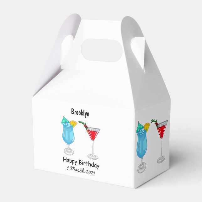 Cocktail-Cartoon Geschenkschachtel (Vorderseite)