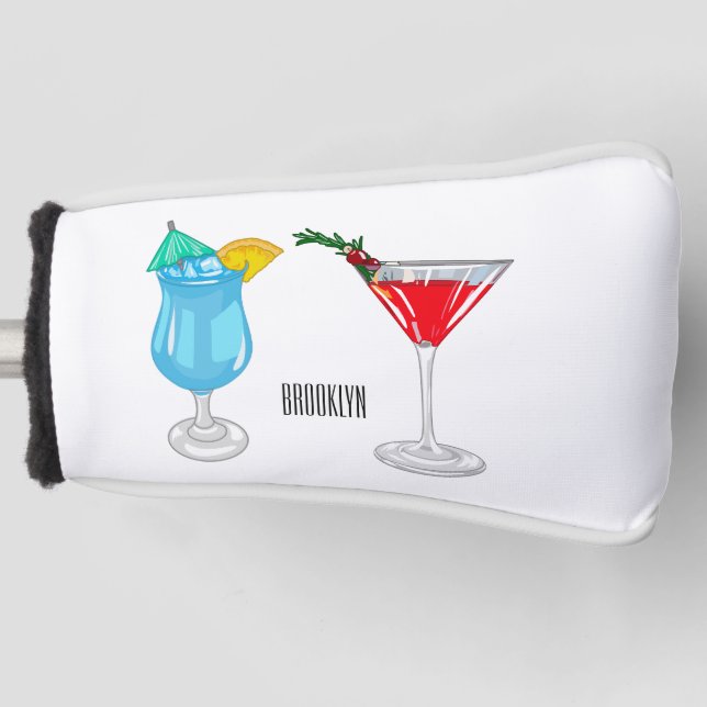 Cocktail-Cartoon Golf Headcover (Vorderseite)