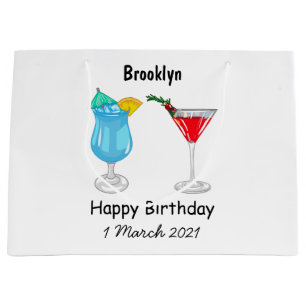 Cocktail-Cartoon Große Geschenktüte