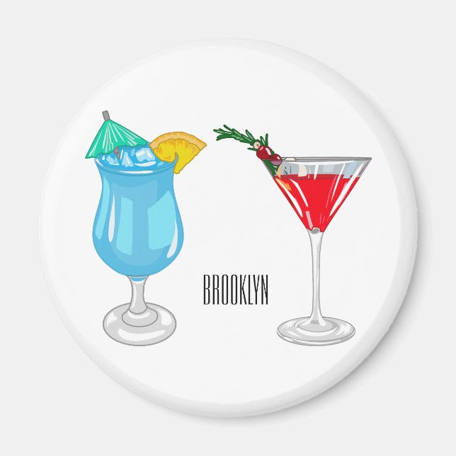 Cocktail-Cartoon Magnet (Vorne)