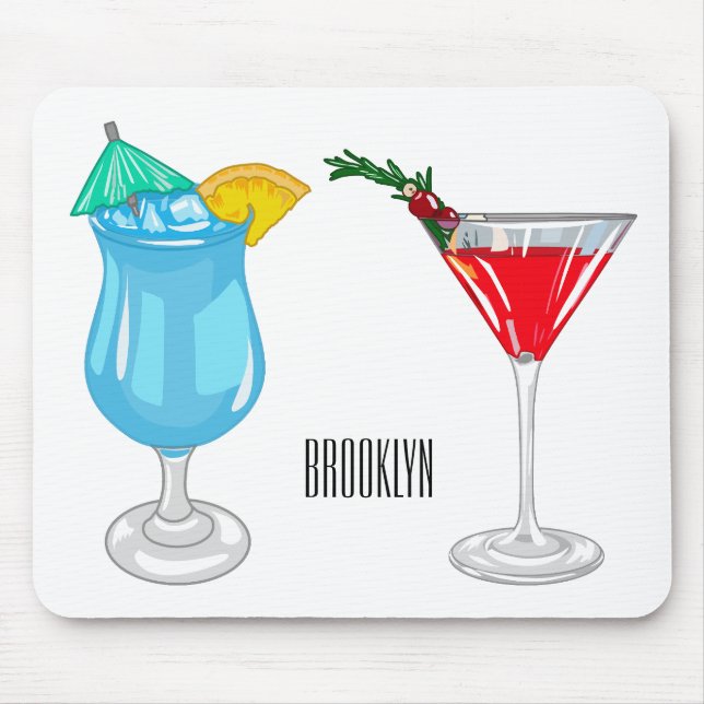 Cocktail-Cartoon Mousepad (Vorne)