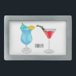 Cocktail-Cartoon Rechteckige Gürtelschnalle<br><div class="desc">Cocktail-Cartoon</div>
