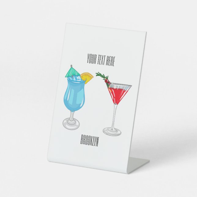 Cocktail-Cartoon Sockelschild (Vorderseite)