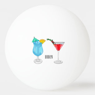 Cocktail-Cartoon Tischtennisball